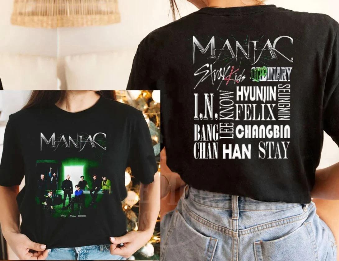 Stray Kids 2nd World Tour MANIAC 2022 Double Sided Shirt - MANIAC 2022 Tour Nort L