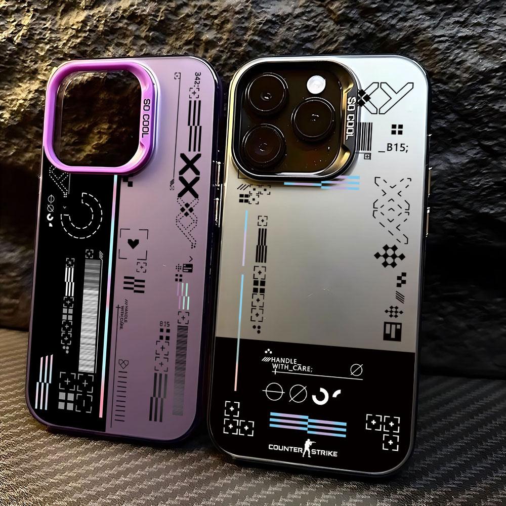 Hot Fashion Game Phone Case For iPhone 16 15 14 13 12 11 Pro Max X XR XS 8 7 Plus SE2 Shockproof Laser Silver Matte Back Cover