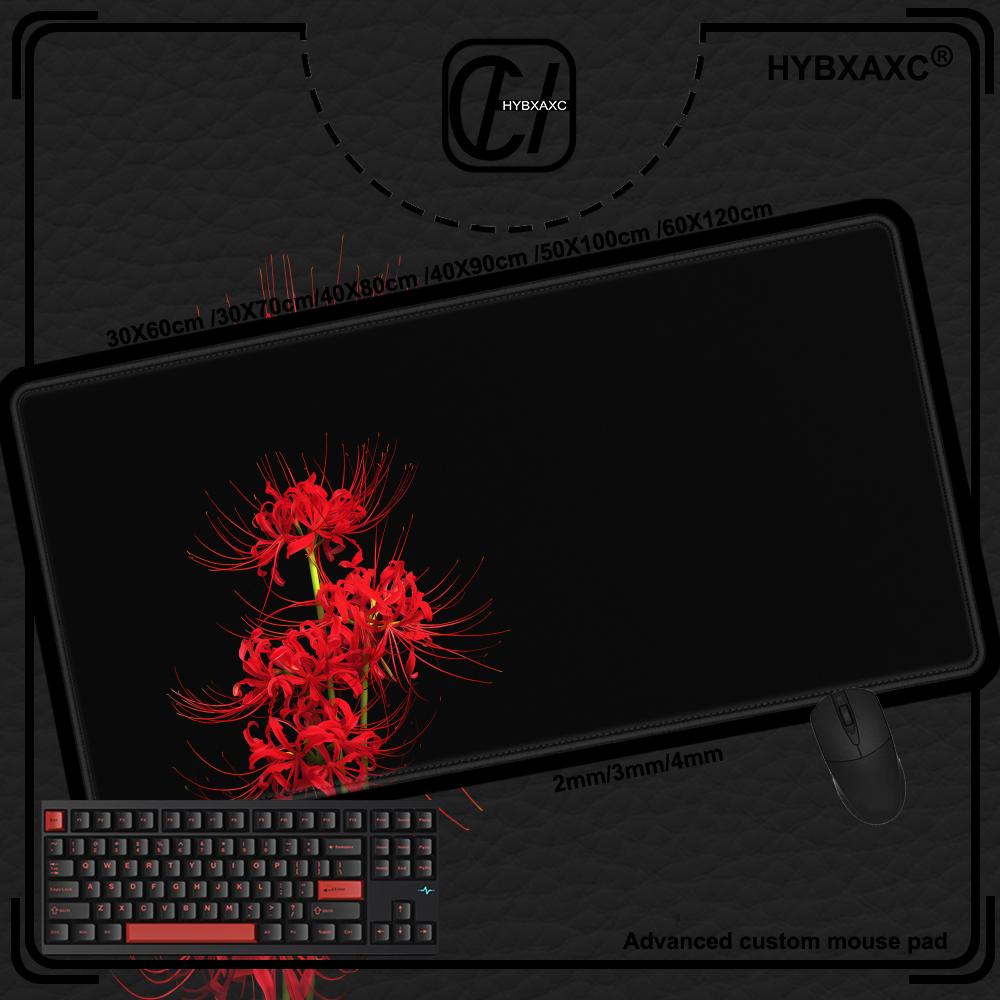 Red Spider Lily Pattern Mouse Pad Large Rubber AntiSlip Pc Desk Accessories Mousepad For Office Gamer Keyboard Mats Hybxaxc
