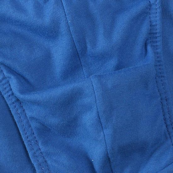 Men Summer Briefs Mid-rise Elastic Waistband Panties Solid Color U-convex Breathable Underwear for Daily Wear Sleep