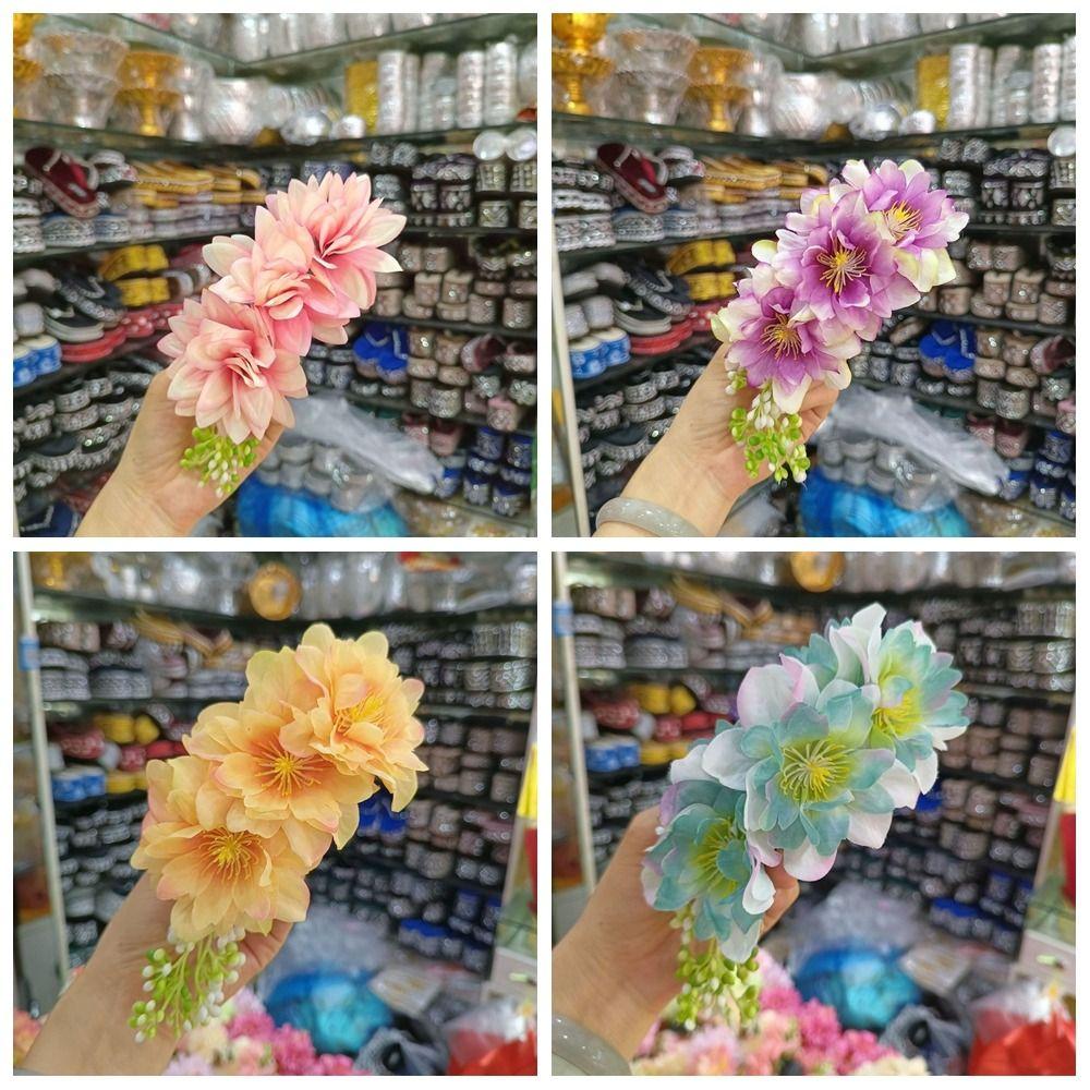 Ethnic Style Flower Hair Comb Sweet Wedding Bride Accessories Water Splashing Festival