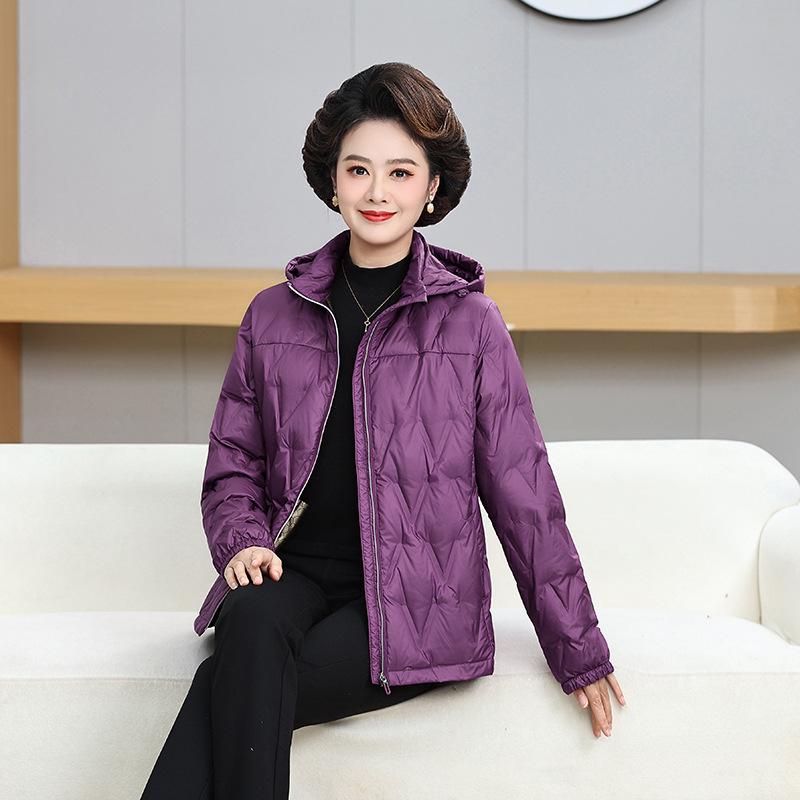 Women's Mid-Age & Elderly Short Down Jacket - Large Size, Thick Winter Coat