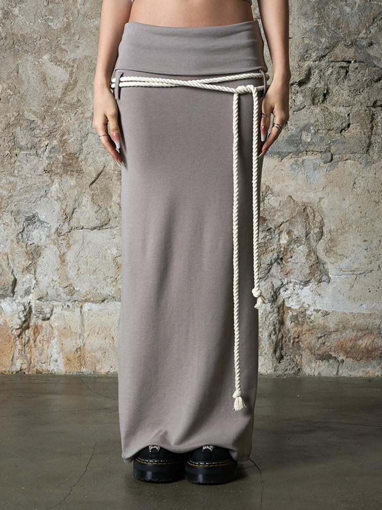 Iyussiti Folding Maxi Skirt - Beige
