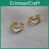 Minimalistischer S925 Gold Plated Gebogenes Design Verstellbarer Ring Perfekt zum Verschenken