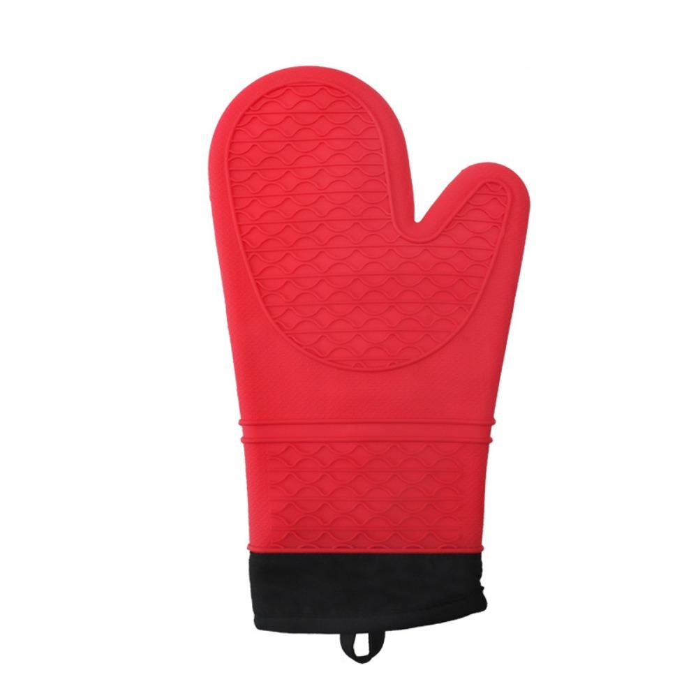 1 Pair Baking Utensils Silicone Oven Gloves Anti-Scalding Thick Insulated Gloves Heat Resistant Oven Mitts Home