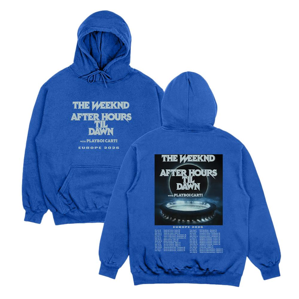 TheWeeknd Tour Hoodie After Hours Til Dawn Europe 2026 Print Pullover Men Women Streetwear Fashion Oversized Hip Hop Sweatshirt