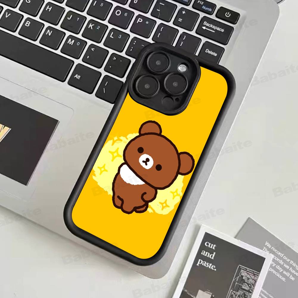 Cartoon Rilakkuma Bear Phone Case For iPhone 17 16 15 14 13 12 11 Air Plus Pro Max Soft Back Cover