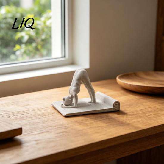 Yoga Pose Decoration 3D Printed Figurine, Universal Mobile Phone Holder Stand, Desktop Ornament for Home Office PLA