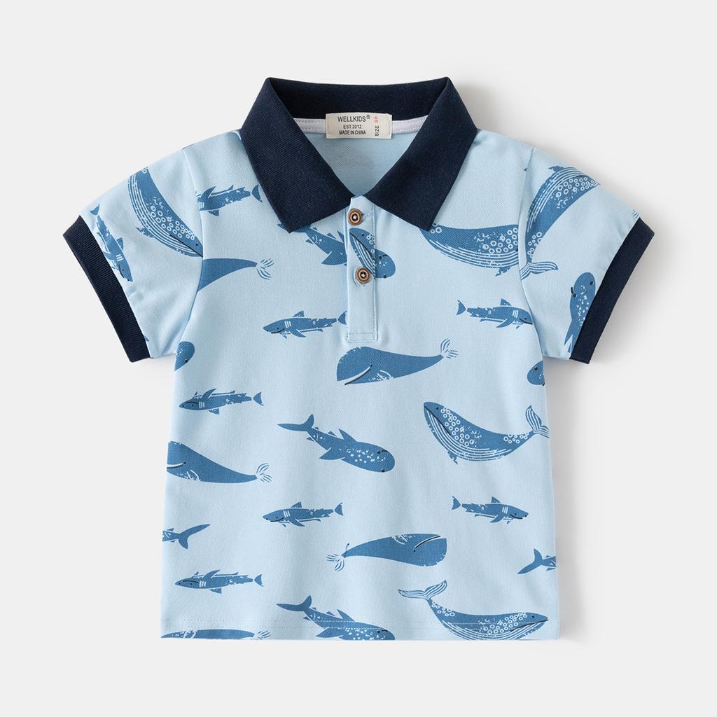Children's Lapel T-shirt 2026 New Boys POLO Shirt Short-sleeved Top Baby Korean Version of Summer Fashion