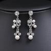 Bridal Dress Personality Pearl Necklace Earrings Set Femininity Alloy Droplet Shape