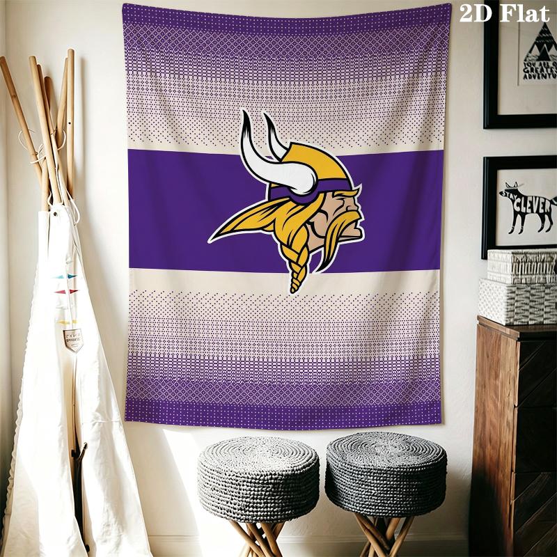 Minnesota Vikings Duvar Gobleni Estetik Duvar Askısı Baskılı Kumaş Battaniye Yatak Odası Oturma Odası Ev Dekorasyonu için Dekoratif Goblenler
