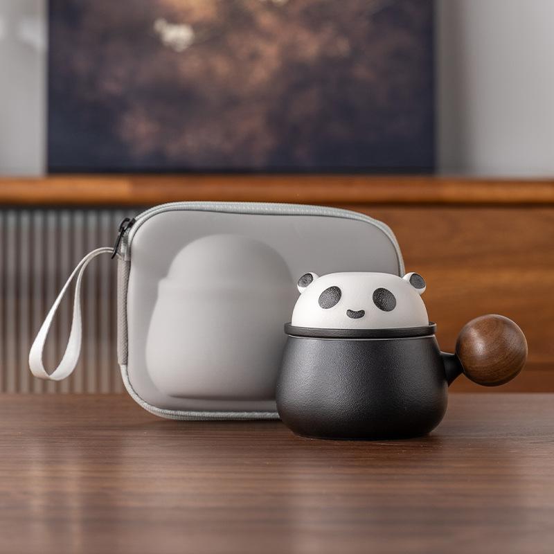 

Панда жировой нефрит фарфор портативный дорожный чайный набор чайная чашка кофейная чашка современная легкая роскошь бизнес подарки высокого класса