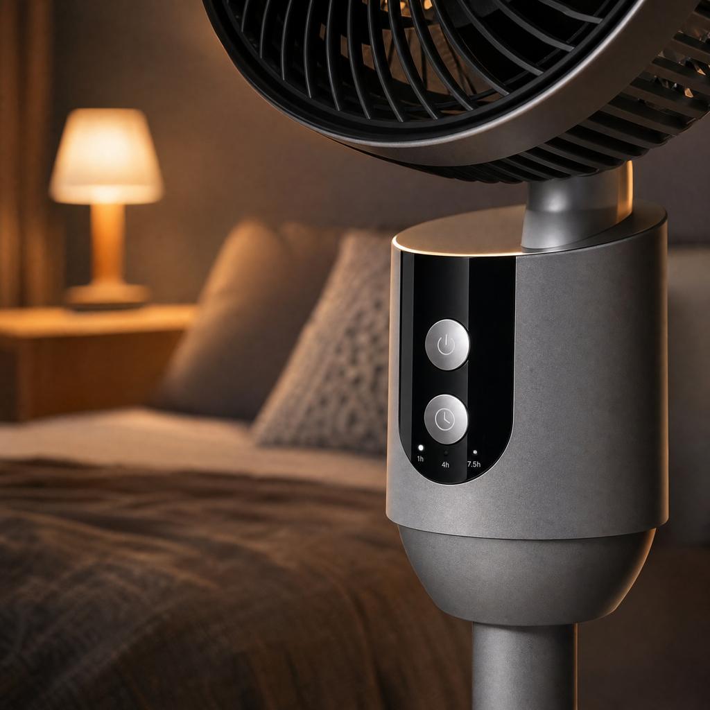 Pedestal Fan with Remote Control - 3 Oscillating Floor Fan, 7.5 Hour Timer, Adjustable Height Table and Floor Use for Bedroom Home