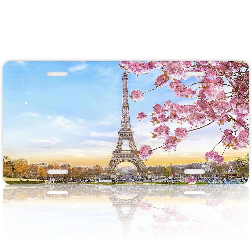 1pc Metal Sign Vintage Plaque City View License Plates Paris London New York Metal For Wall Decor 15x30cm