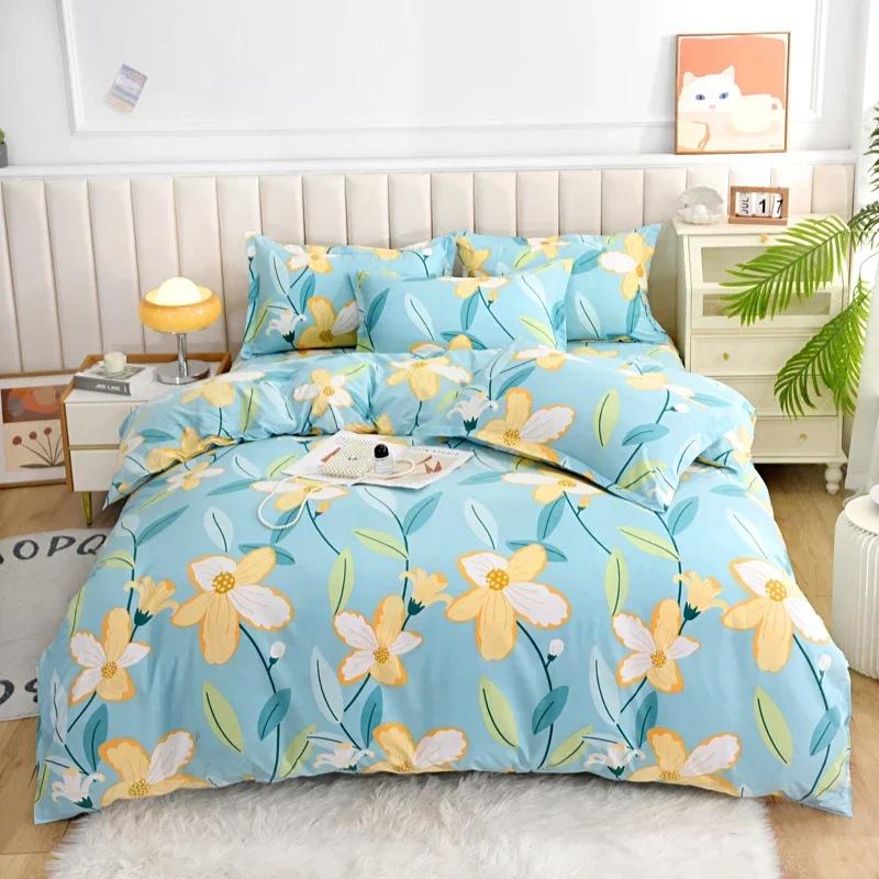 Romantic Peony Floral Duvet Cover Set Reversible Shabby Flower Comforter Cover with 2 Pillowcase Vintage Farmhouse Bedding Set