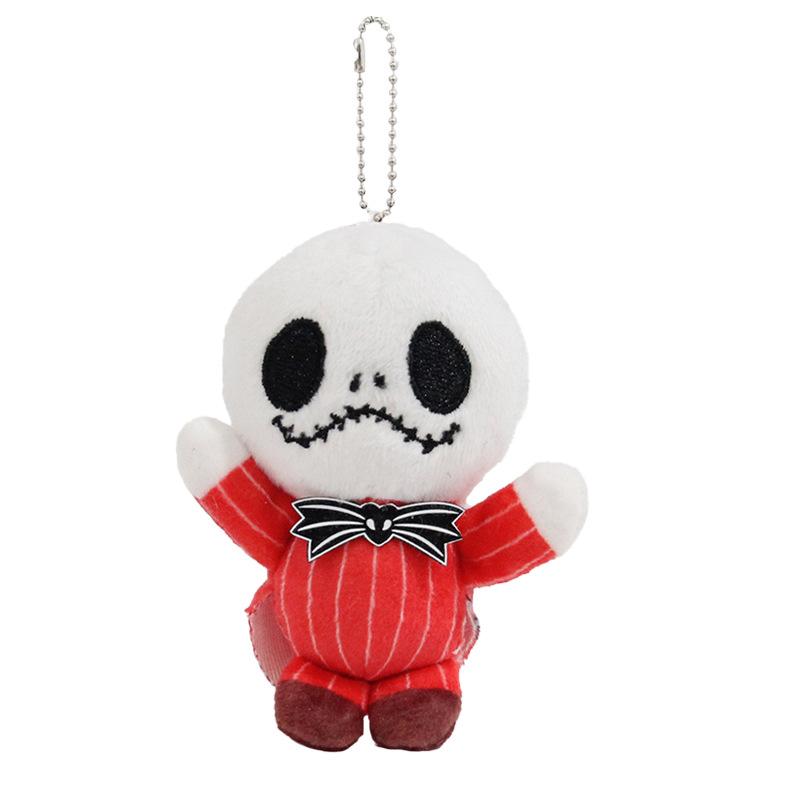 8cm Halloween Jack Skellington Plush Toy Anime Stuffed Animals Keychains Small Pendant Backpack Hangings For Kids