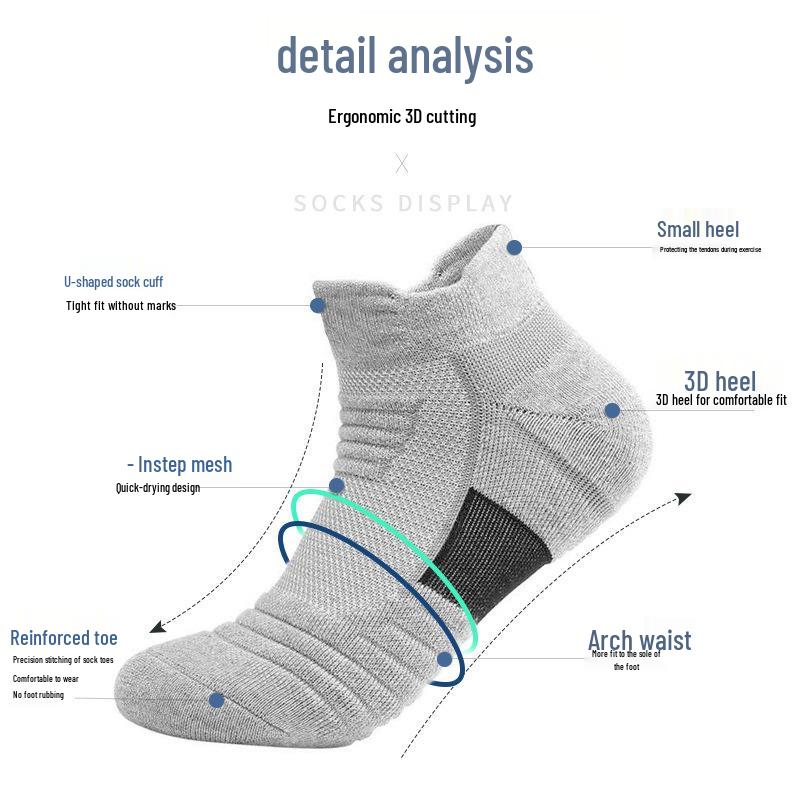 Men's Elite Mid-Length Thick Terry Basketball and Running Socks