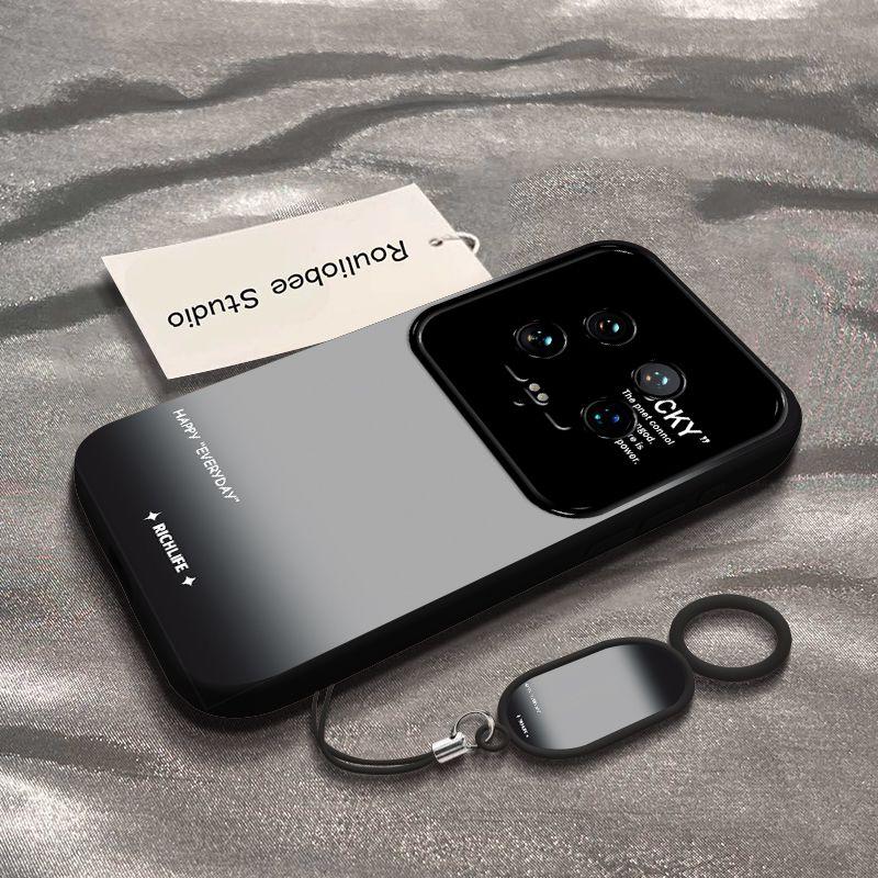 Xiaomi Mi 14 Mobile Phone Case 14pro Personality Smudge Gradual Change Green 14Ultra Large Window All-inclusive Silicone Anti-drop Soft