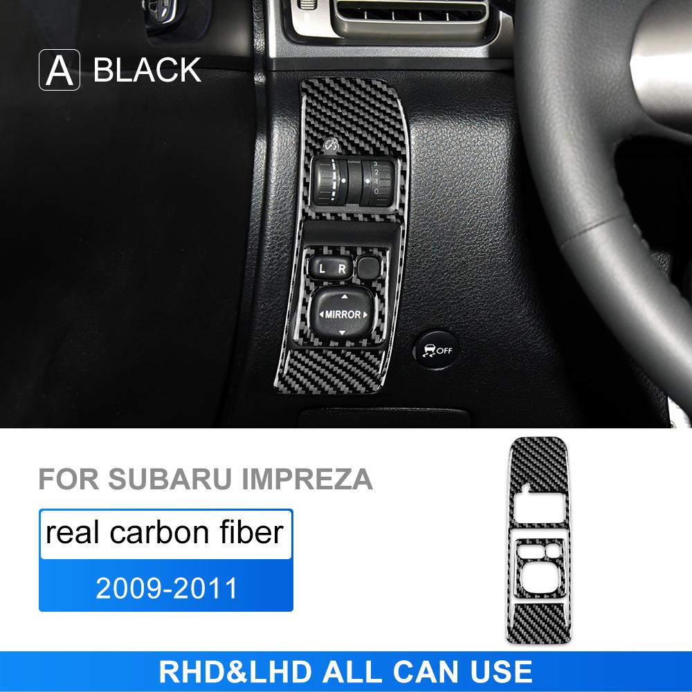 For Subaru Impreza 2009 2010 2011 Real Soft Carbon Fiber Sticker Car Dim Light Control Interior Trim Adjust Interior Accessories