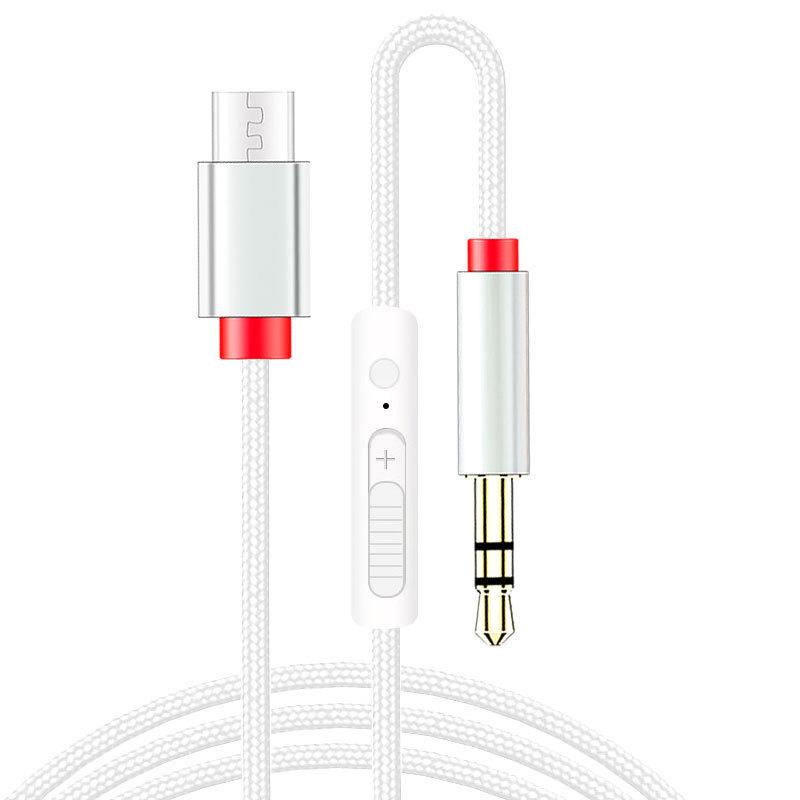 

USB-C to 3.5mm Audio Cable with Mic & Volume Control for Android Headphones 1.2m белый