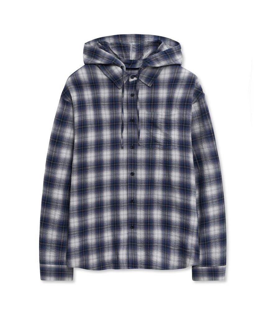 IDWS Hooded Checkered Shirt Blue