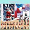 Kerstcountdown verrassingsdoos met acryl kattenautohanger, ideaal als kerstcadeau.