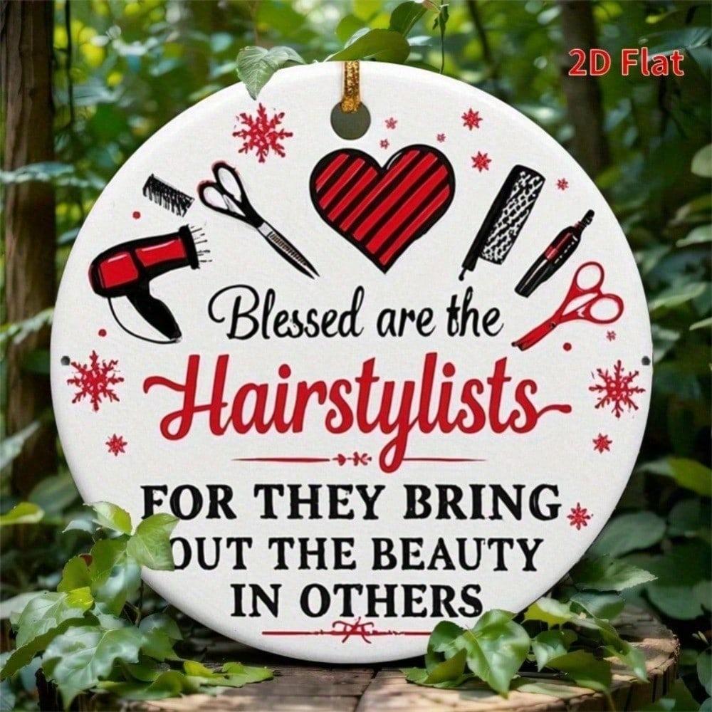Vintage Barbershop Metal Tin Sign Wall Decor 2D Round 20cm