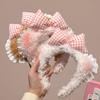 Sweetheart Blush Bow & Lace Bear Ear Headband for Makeup