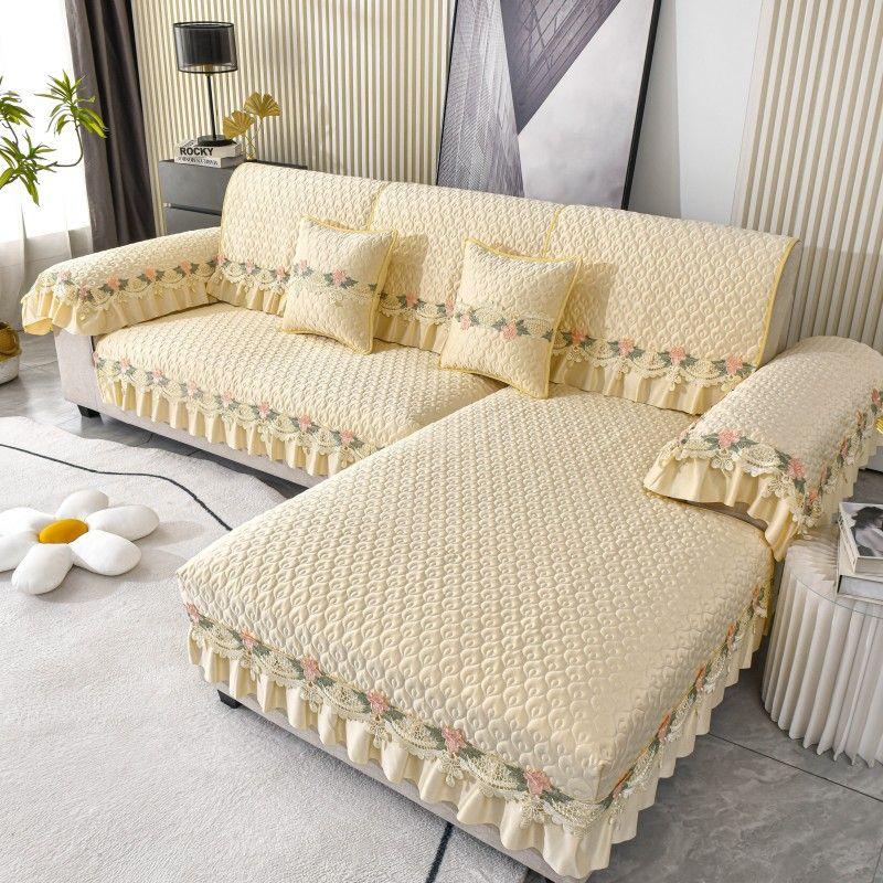 Plush Sofa Covers Four Seasons Sofa Towel Fabric Seat Cushion Backrest Towel Simple Modern Couch Cover Non-slip Sofa Bed Cover