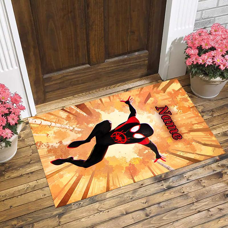 Personalized Name S-Spider M-Man Flight Living Room Non-Slip Area Rug Soft Carpet for Bedroom Kids Playroom Sofa Office Home Decor Doormat