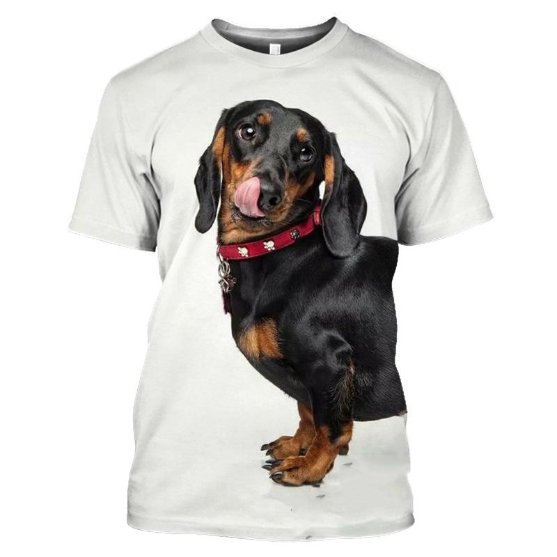 Funny Animal The Dachshund Graphic T Shirts Men Summer Fashion Casual Quick-drying T-shirt 3D Printed Streetwear Tees Tops