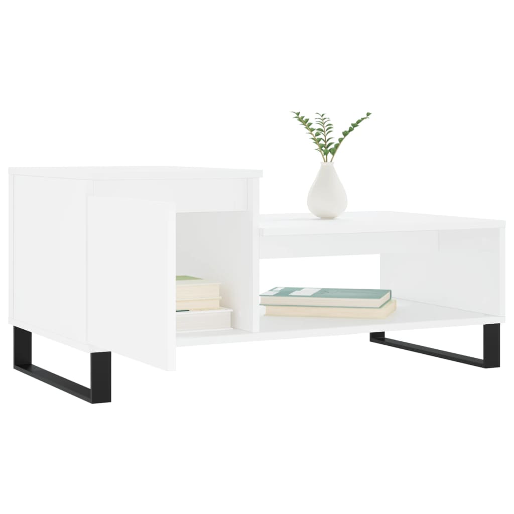  Coffee Table, White 100x50x45 Cm, Wood-based Material