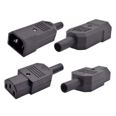 1Pcs New Male Female AC Plug C13 C14 10A 250V 3 Pin AC Power Connector Rewirable IEC 320 Straight Power Connector