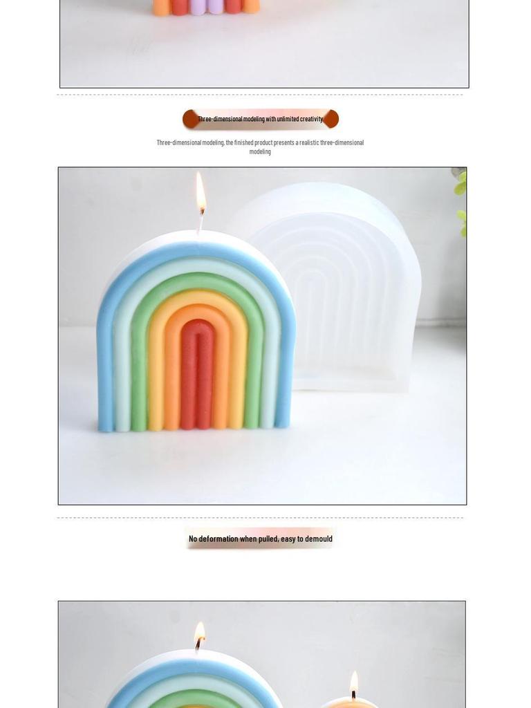 Geometrische Bogenbrücke Kerzenform - Silikon Koreanischer Schmuck