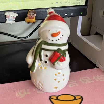 Weihnachtsgeschenk Ornament Schneemann Nachtlicht Schreibtischdekorationszubehör Atmosphäre Weihnachten Schneeflockenlicht Heimgeschenk