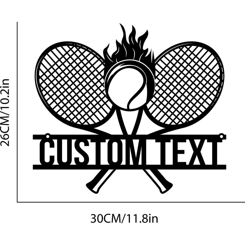 Tennis Metal Wall Art, Personalized Tennis Gift, Aluminum Sign for Court