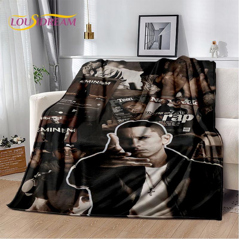 Rapper Eminem Tupac 2pac Hip-Hopová hudba Rapový Bůh Deku, Měkká přehozová deka pro Domov Ložnici Postel Pohovku Piknik Cestování Kryt Dárek