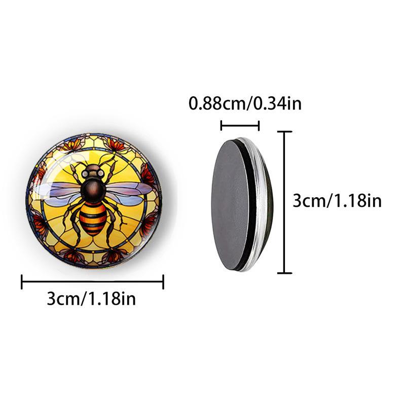 1Pc Bee Honeycomb Pattern Fridge Magnet, Time Gem Glass Soft Magnetic 12pcs Set