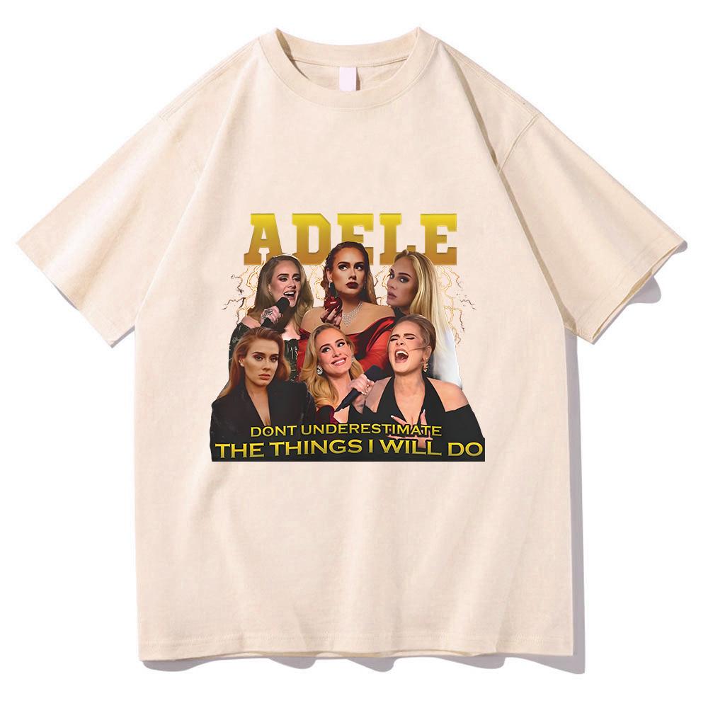 Adele T-shirt Graphic Printing Hip Hop High Quality Tee-shirt Short Sleeve Gothic Cotton Tshirt Ropa Hombre Retro Punk Clothing