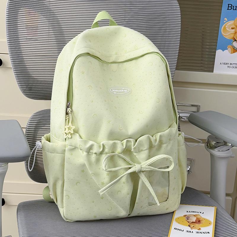 Schoolbag summer new schoolbag nebula soft fog galaxy star light moon pattern milk green girl heart bow travel small backpack
