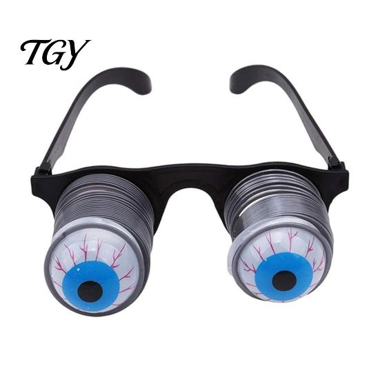 Eye Catching Party Favors Pop-Out Eyes Glasses, Wobbly On Springs Novelty Dramatic Makeup Accessories for Cosplay Prank Glasses Halloween Costume