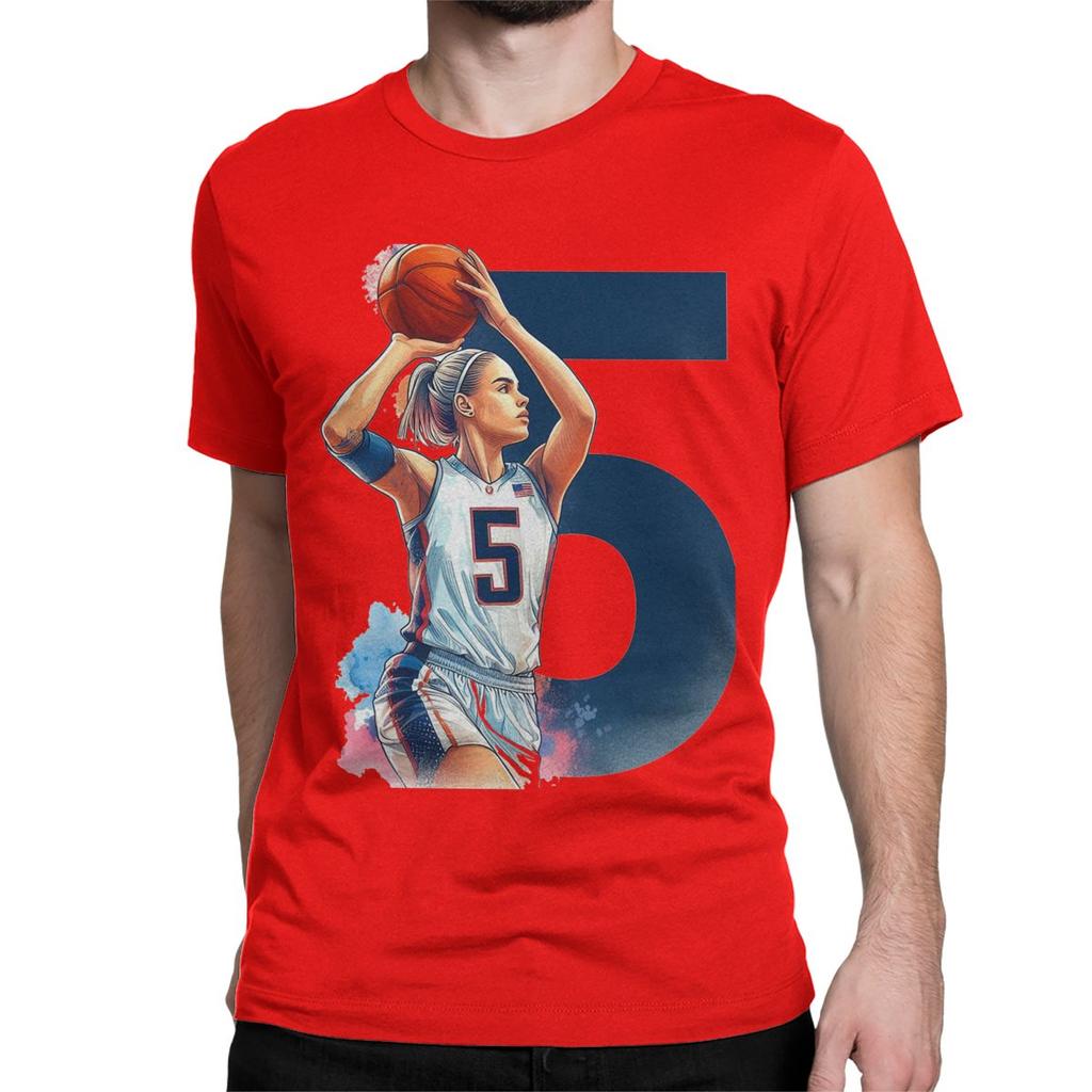 Herren Damen Retro Paige Bueckers T-Shirt Basketball 100% Baumwolle Kleidung Tolle Kurzarm Rundhals T-Shirts Übergröße T-Shirts