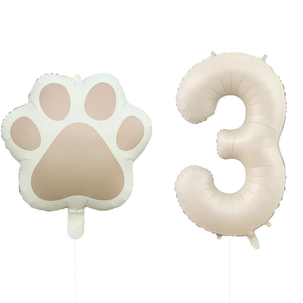 2 Pieces/Set Let Us Pawty Big Dog Paws Aluminum Balloons 32 Inch Figure 1 2 3 4 Year Old Birthday Party Decoration Balloon Baby