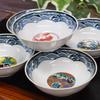 Waza no Kura Stylish Tableware, Kutani Ware Small Bowls, Set of 5, with Historical Paintings, High-Quality Ceramic Design, Japanese Tableware, Traditi