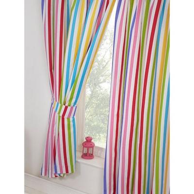 Bedding & Beyond Rainbow Striped Lined Curtains (Pack of 2)