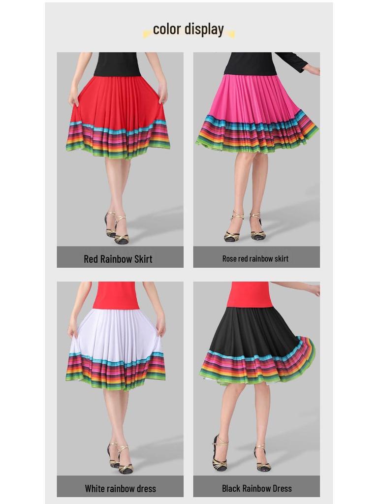 2026 Damen-Ballsaal-Tanzrock für Frauen mittleren Alters und Seniorinnen mit weitem Saum