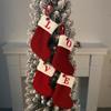 American Style Knitted Wool Socks & Embroidered Christmas Stocking Gift Bag for Children