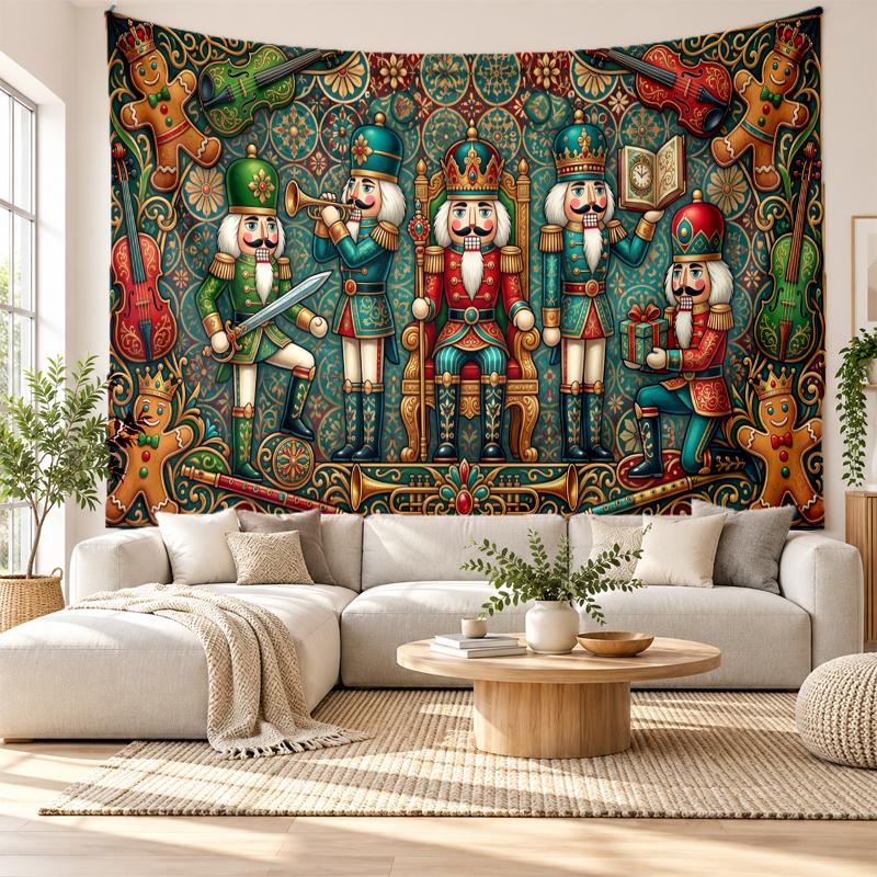 Christmas Printed Tapestry Wall Hanging For Bedroom Living Room Wall Decor Holiday Gift