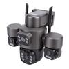 3 Lens Solar Security Camera 6MP HD 360 Degree Viewing Angle IP66 Water Proof Motion Detection WiFi Smart for Outdoor