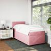 vidaXL Box Spring Bed with Mattress Pink 90x200 cm Velvet